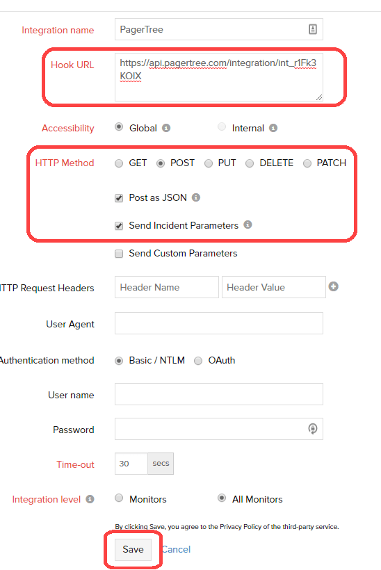 Site 24x7 PagerTree Integration Configuration